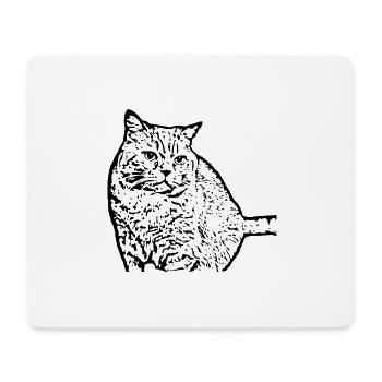 British Shorthair Chat Chat Noir Chats - Tapis de souris (format paysage) - blanc - Devant