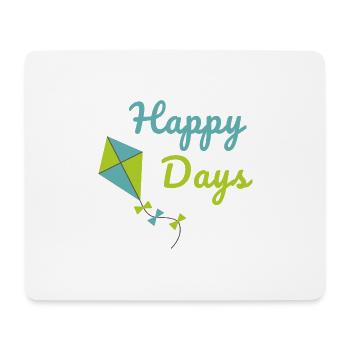 Happy Days Kite Cute Summer Vibes Design - Mouse Pad (horizontal) - white - Front