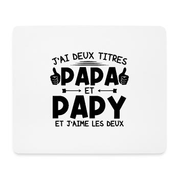 Papa et papy - Tapis de souris (format paysage) - blanc - Devant