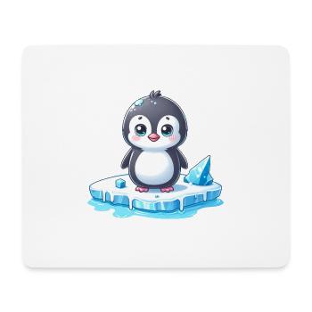 Pinguin, Globale Erwärmung & Schmelzende Eiswüste - Mousepad (Querformat) - Weiß - Vorne