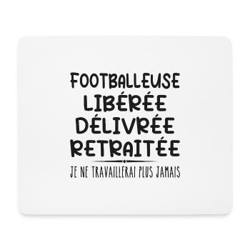Footballeuse célèbre sa retraite avec humour cadea - Tapis de souris (format paysage) - blanc - Devant