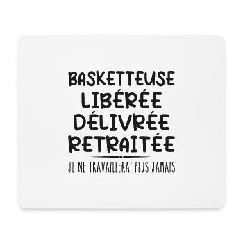 Basketteuse célèbre sa retraite avec humour cadeau - Tapis de souris (format paysage) - blanc - Devant