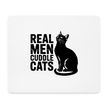 Les vrais hommes câlinent les chats ! Chats Papa Chaton - Tapis de souris (format paysage) - blanc - Devant