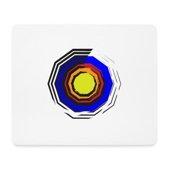 Farbkreis-Oktagon Neon Zentrum - Mousepad (Querformat) - Weiß - Vorne