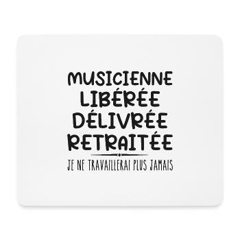 Musicienne célèbre sa retraite avec humour cadeau - Tapis de souris (format paysage) - blanc - Devant