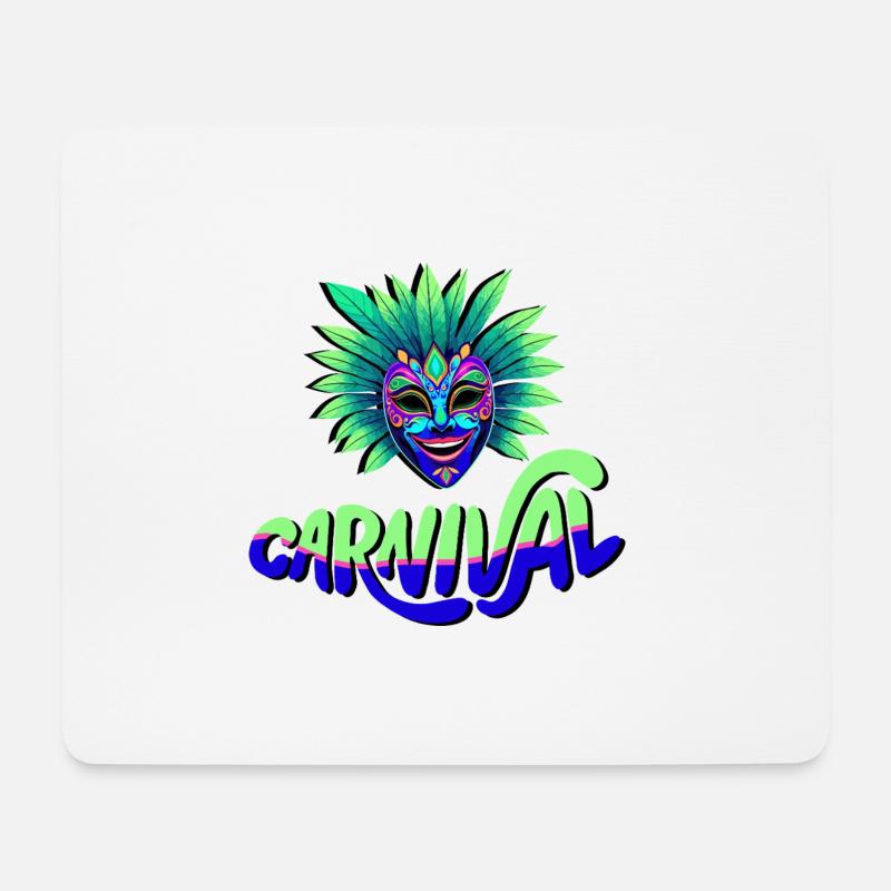 Karneval Maske - Mousepad (Querformat) - Weiß