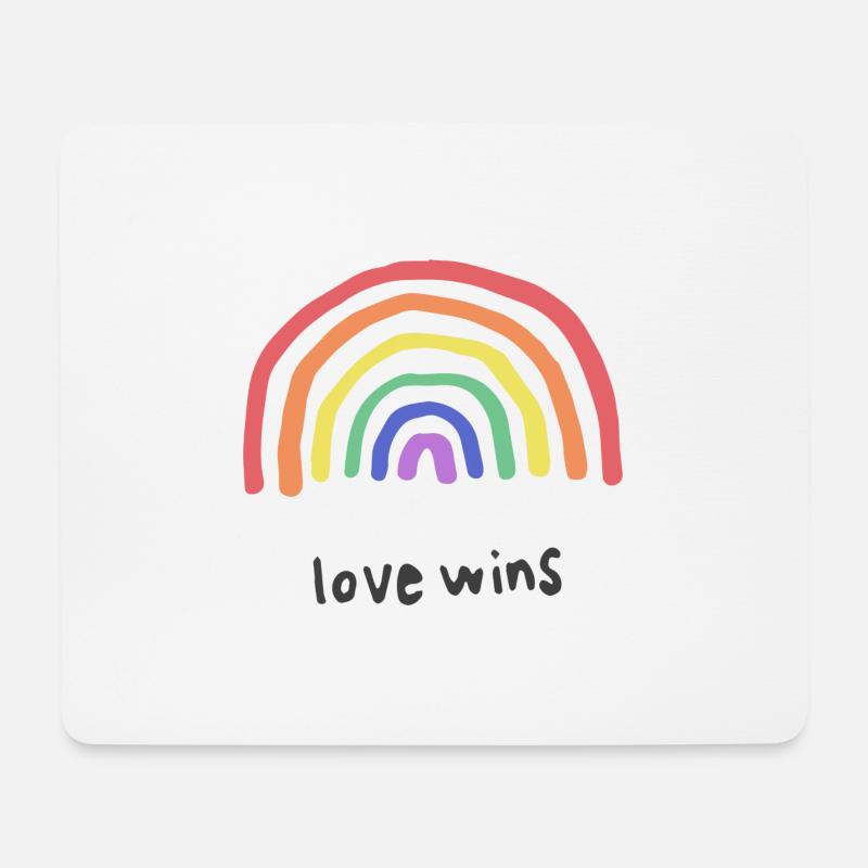 Liebe gewinnt Regenbogen - Mousepad (Querformat) - Weiß