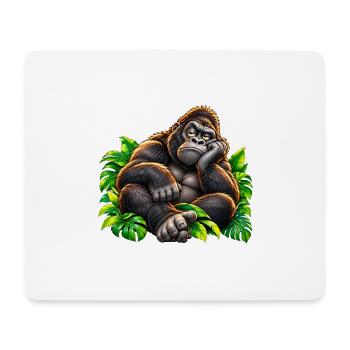 Loungegorilla im Dschungel - Mousepad (Querformat) - Weiß - Vorne