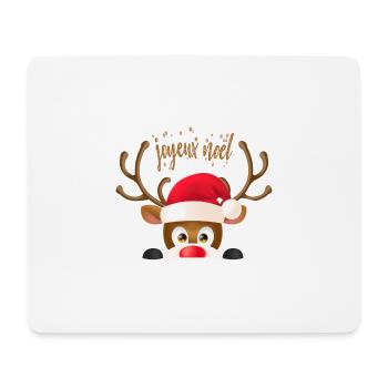 t shirt joyeux noël ,renne de noël,idée cadeau - Tapis de souris (format paysage) - blanc - Devant