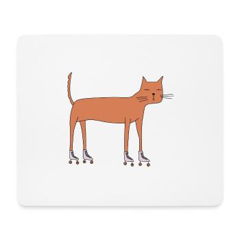 Chat sur roller quad - Tapis de souris (format paysage) - blanc - Devant