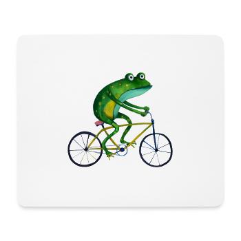 Frog On Bicycle - Mouse Pad (horizontal) - white - Front