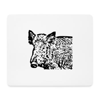 Sanglier Sanglier Porc Truie Cochon - Tapis de souris (format paysage) - blanc - Devant