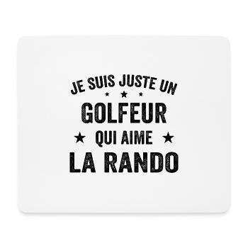 Fier d’être Golfeur et Passionné de Randonnée - Tapis de souris (format paysage) - blanc - Devant