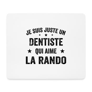 Fier d’être Dentiste et Passionné de Randonnée - Tapis de souris (format paysage) - blanc - Devant