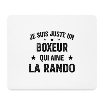 Fier d’être Boxeur et Passionné de Randonnée - Tapis de souris (format paysage) - blanc - Devant