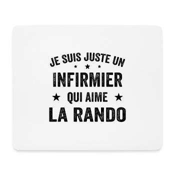 Fier d’être Infirmier et Passionné de Randonnée - Tapis de souris (format paysage) - blanc - Devant
