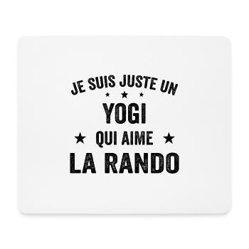 Fier d’être Yogi et Passionné de Randonnée - Tapis de souris (format paysage) - blanc - Devant