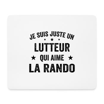 Fier d’être Lutteur et Passionné de Randonnée - Tapis de souris (format paysage) - blanc - Devant
