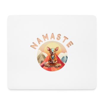 Namaste! Yoga-Hund, chill, personalisierbar - Mousepad (Querformat) - Weiß - Vorne