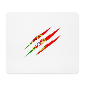 Portugal flag scratches claws cut scratch marks - Mouse Pad (horizontal) - white - Front