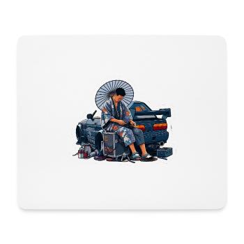 Garage Samurai - Mousepad (Querformat) - Weiß - Vorne