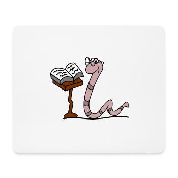 Worm with glasses - Mouse Pad (horizontal) - white - Front