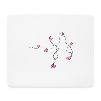 linie welle herzen herz rosa schleifen - Mousepad (Querformat) - Weiß - Vorne