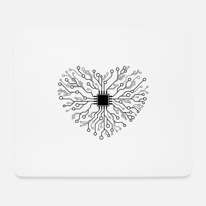 CircuitHeart - Mousepad (Querformat) - Weiß