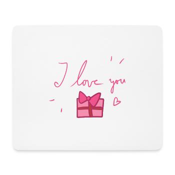 Gift Pink I Love You Christmas Heart - Mouse Pad (horizontal) - white - Front