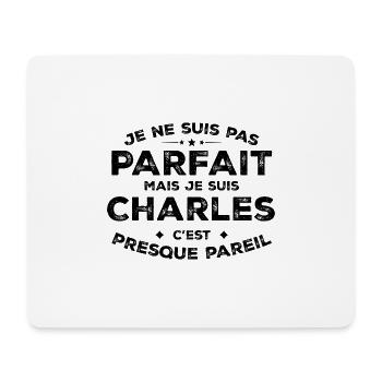 Charles Un Prénom, Une Attitude L’Humour Charles - Tapis de souris (format paysage) - blanc - Devant