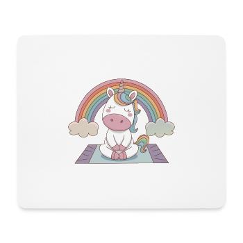 licorne de yoga - Tapis de souris (format paysage) - blanc - Devant