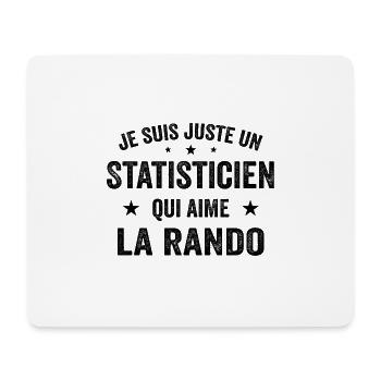 Fier d’être Statisticien et Passionné de Randonnée - Tapis de souris (format paysage) - blanc - Devant