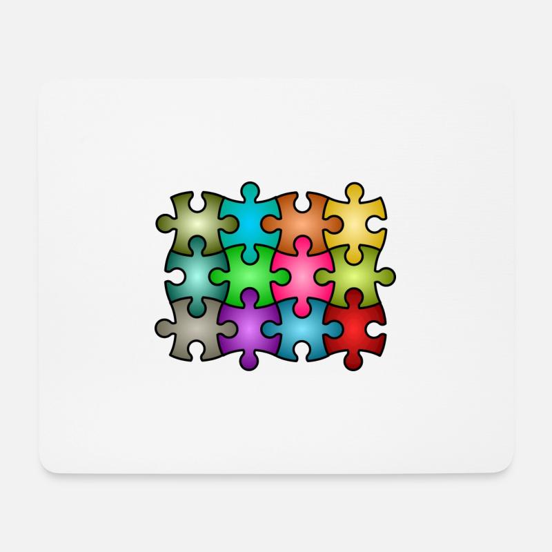 Puzzleteile - Mousepad (Querformat) - Weiß