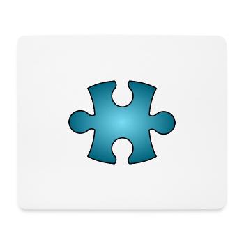 Puzzle piece blue - Mouse Pad (horizontal) - white - Front