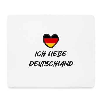 Ich liebe Deutschland Herz Flagge - Mousepad (Querformat) - Weiß - Vorne