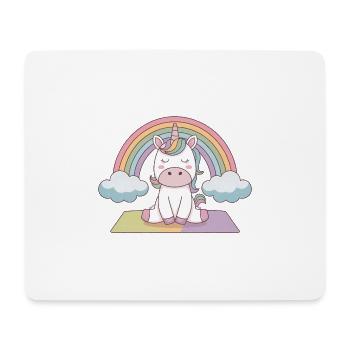 licorne de yoga - Tapis de souris (format paysage) - blanc - Devant
