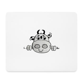Kuh guckt - Mousepad (Querformat) - Weiß - Vorne