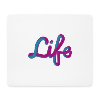 3D Buchstaben "Leben" - Mousepad (Querformat) - Weiß - Vorne