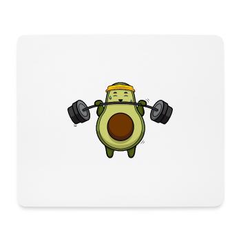 Lustige Avocado Gewichtheben Fitness-Studio - Mousepad (Querformat) - Weiß - Vorne