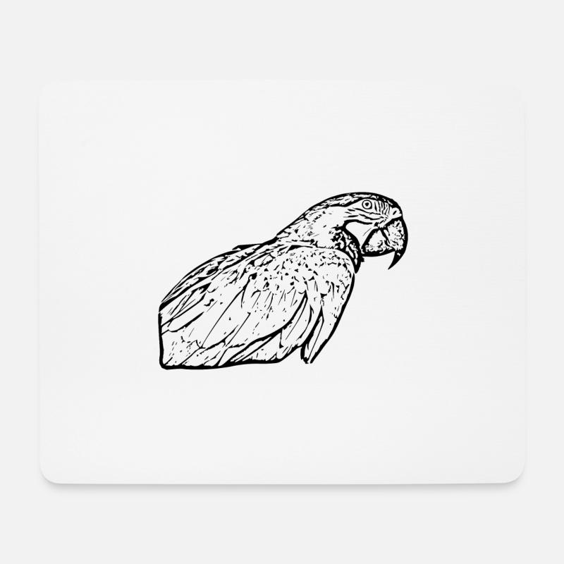 Papageien - Mousepad (Querformat) - Weiß