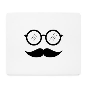 moustache - Tapis de souris (format paysage) - blanc - Devant