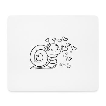 Snail with a heart - Mouse Pad (horizontal) - white - Front