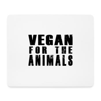 VEGAN for the animals - Mousepad (Querformat) - Weiß - Vorne