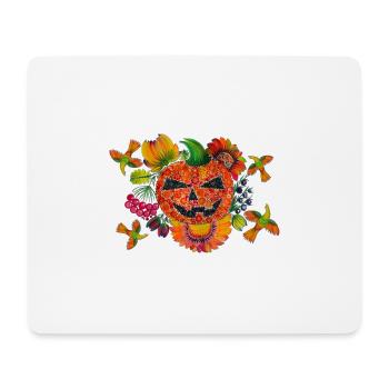Pumpkin for Halloween. Scary pumpkin. Folklore art - Mouse Pad (horizontal) - white - Front
