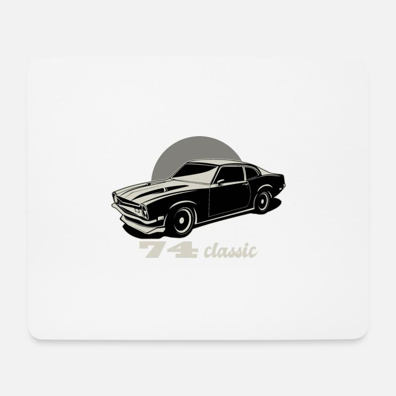 74 Klassisches Muscle-Car-Auto - Mousepad (Querformat) - Weiß