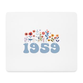 1959 Floral Pattern 1959 Floral Theme Flowers 1959 - Mouse Pad (horizontal) - white - Front