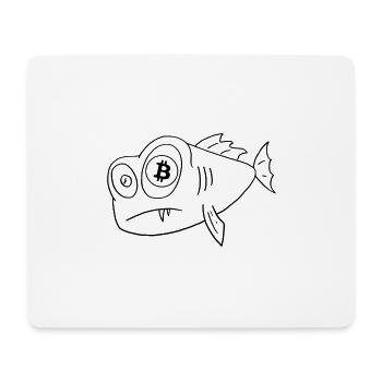 bitcoin fisch fisch mit bitcoin auge - Mousepad (Querformat) - Weiß - Vorne