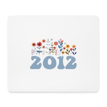 2012 Floral Pattern 2012 Floral Theme Flowers 2012 - Mouse Pad (horizontal) - white - Front