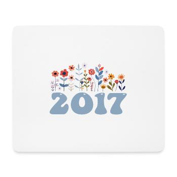 2017 motif floral 2017 thème floral floral 2017 - Tapis de souris (format paysage) - blanc - Devant
