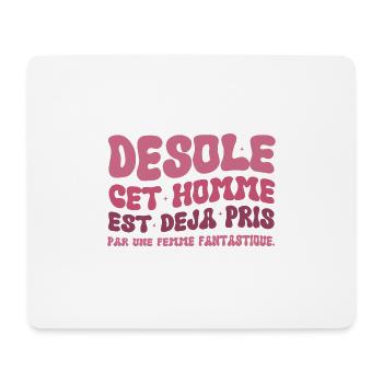 Sorry, dieser Mann ist schon vergeben - Mousepad (Querformat) - Weiß - Vorne